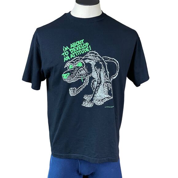 Vintage Develop An Attitude Hanes T-Shirt size L - Picture 1 of 8